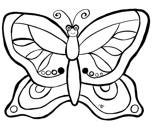 Dibujo de Hermosa Mariposa 1 para Colorear