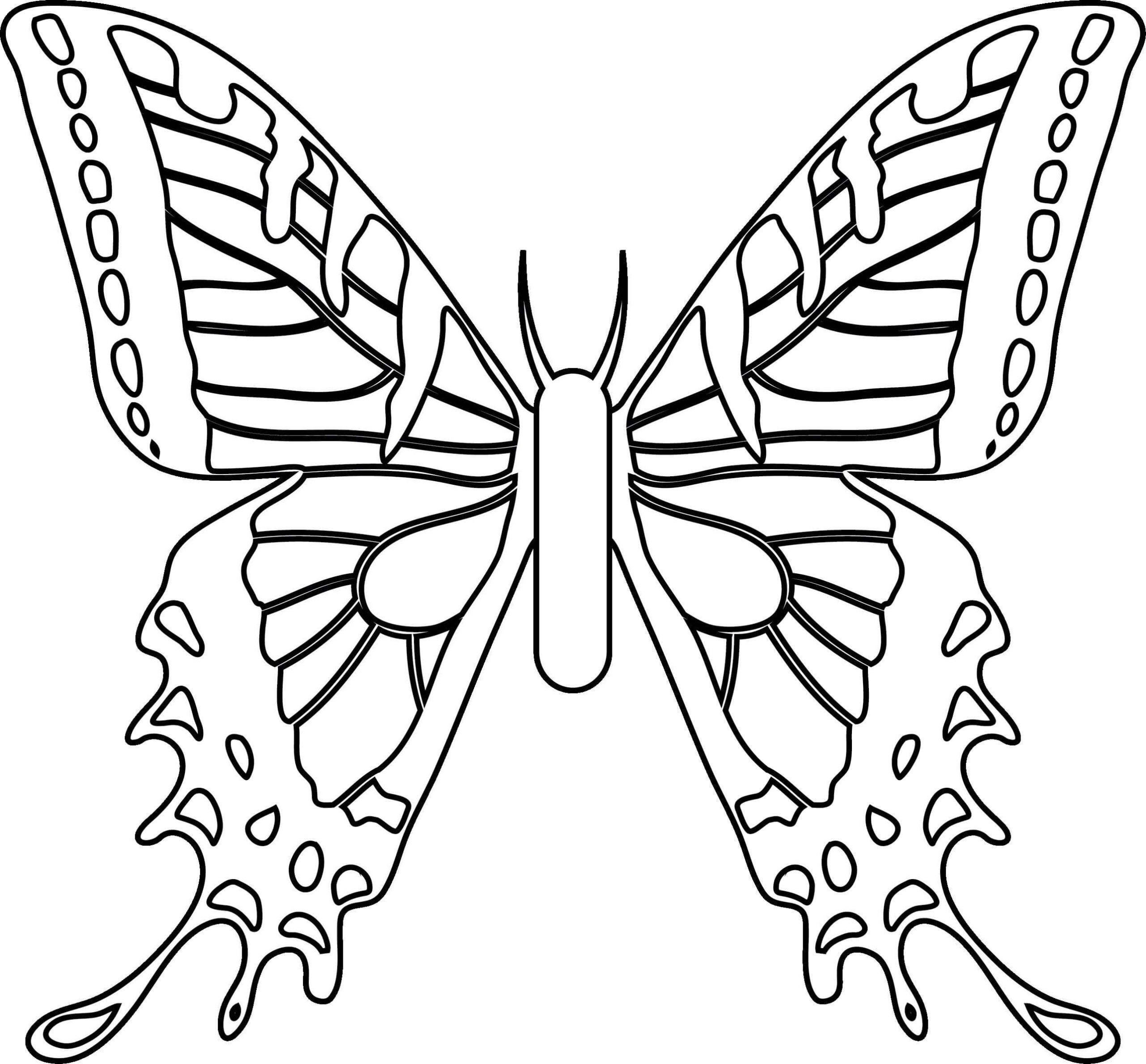 Dibujo de Mariposa Fantasma Scaled para Colorear