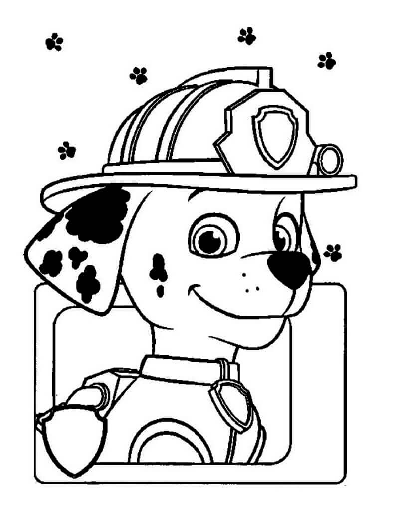 Dibujo de Lindo Marshall Paw Patrol para Colorear