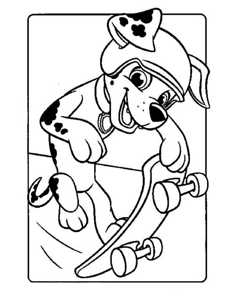 Dibujo de Marshall Patinaje para Colorear