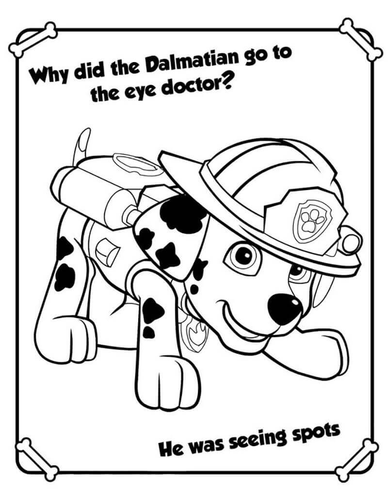 Dibujo de Marshall Patrulla Canina 2 para Colorear