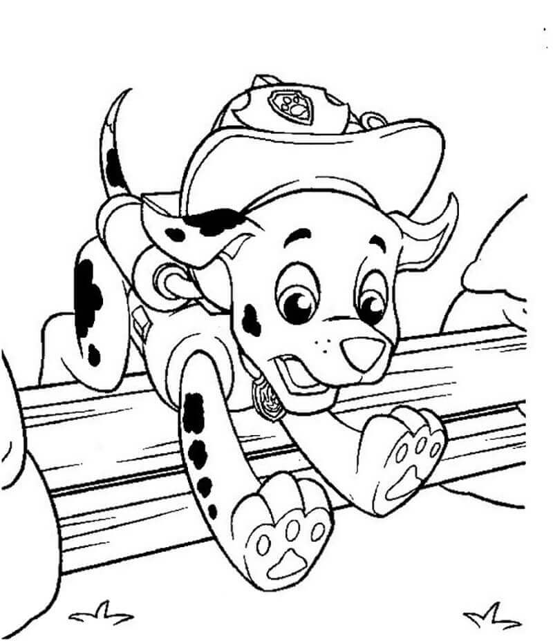 Dibujo de Marshall Saltando para Colorear