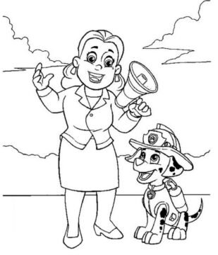 Dibujo de Marshall y el Alcalde Goodway para Colorear