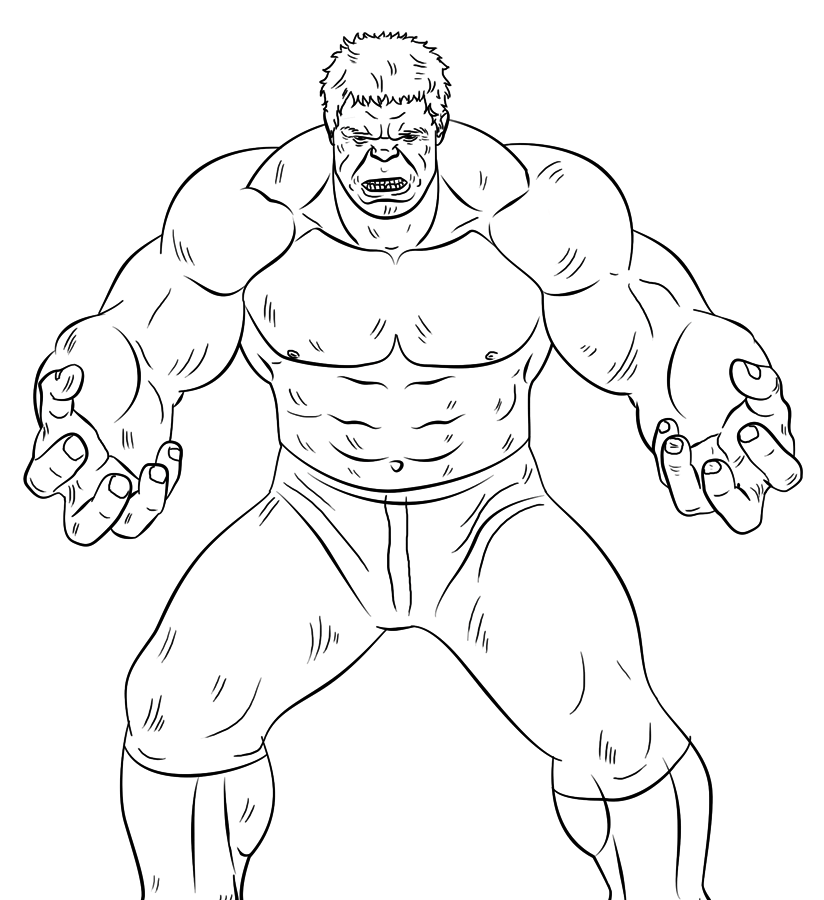 Dibujo de El Hulk para Colorear