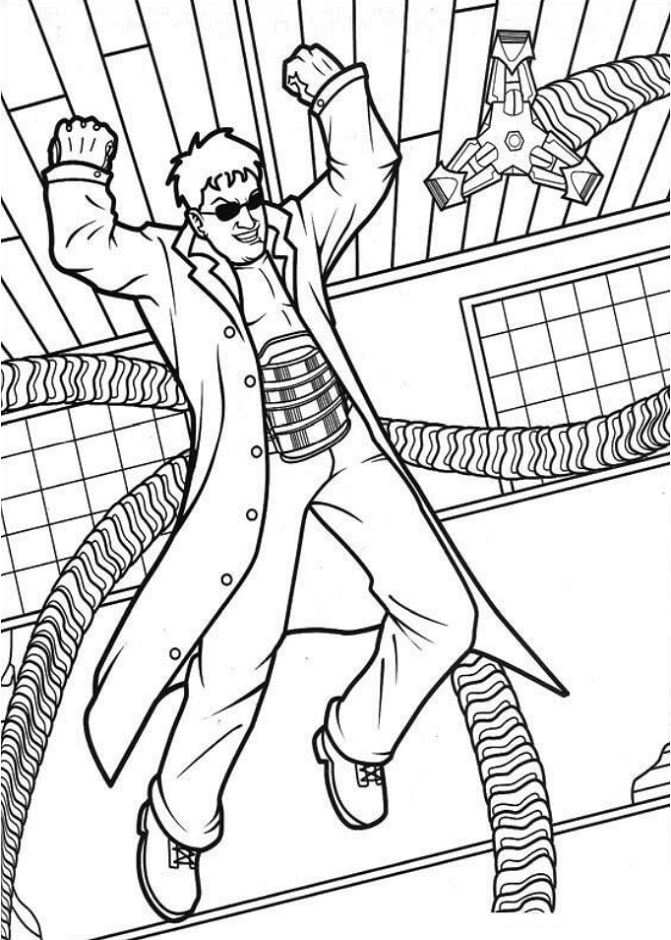 Dibujo de Feliz Dr Pulpo para Colorear