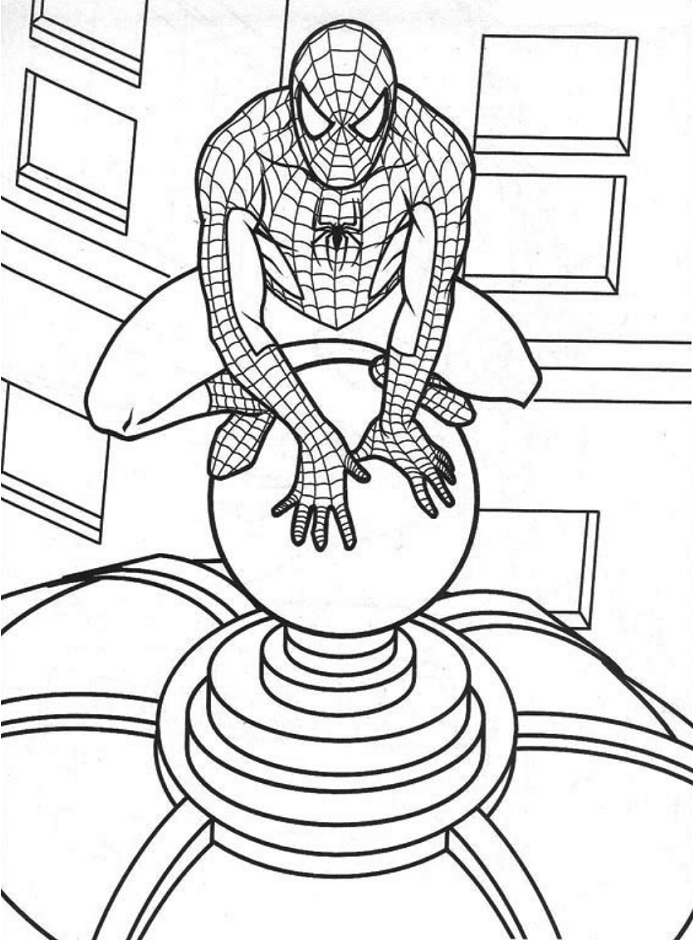 Dibujo de Hombre araña en el Techo para Colorear
