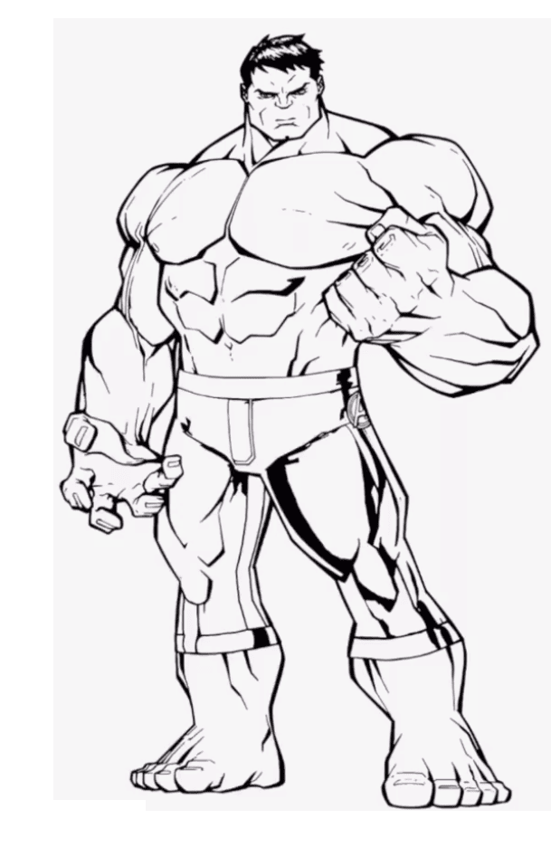Dibujo de Hulk Fuerte para Colorear