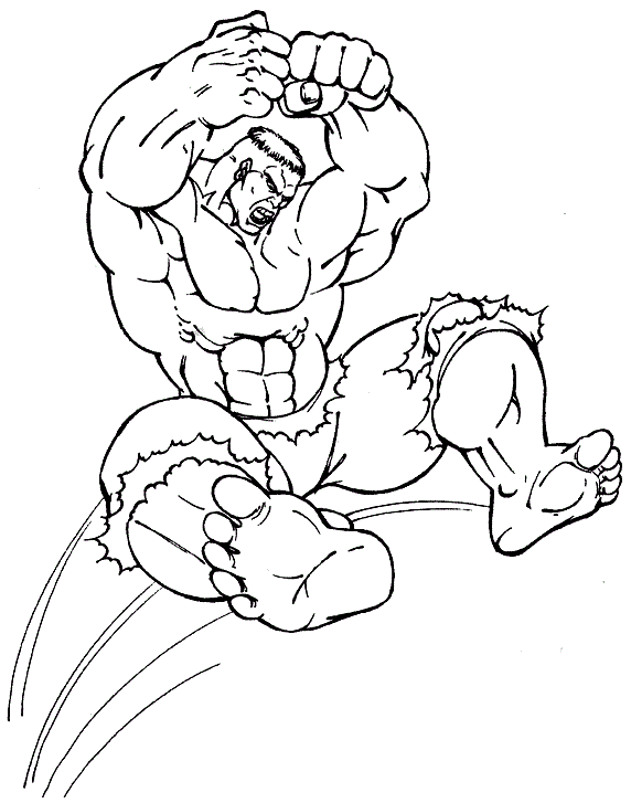Dibujo de Hulk Saltando para Colorear