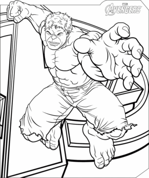 Dibujo de Marvel Vengadores Hulk para Colorear