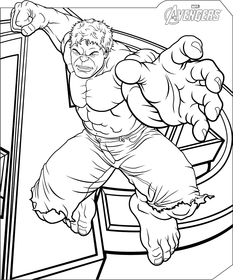 Dibujo de Marvel Vengadores Hulk para Colorear