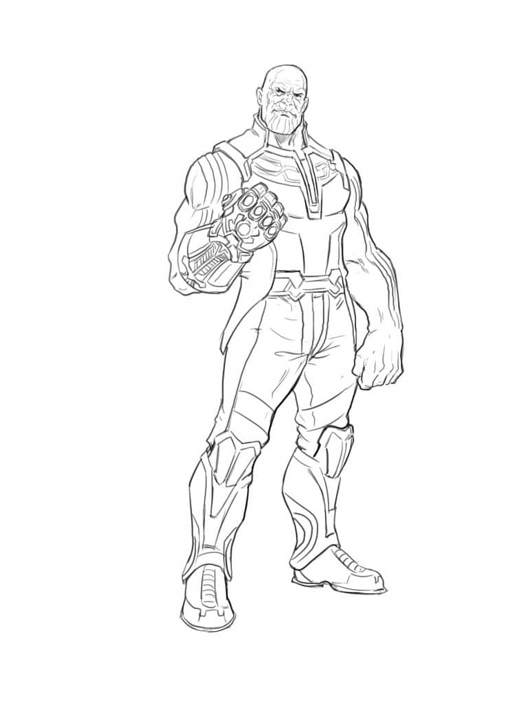 Dibujo de Thanos el Villano Mas Fuerte para Colorear