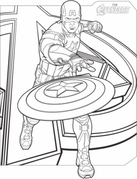 Dibujo de Vengadores Marvel capitán América para Colorear
