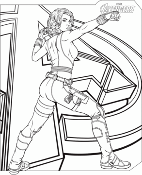 Dibujo de Vengadores Marvel Viuda Negra para Colorear