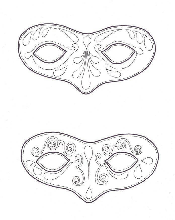 Dibujo de Dos máscaras para Colorear