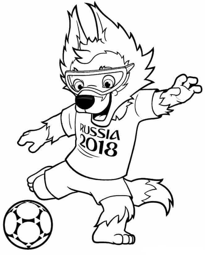 Dibujo de Mascota Zabivaka para Colorear