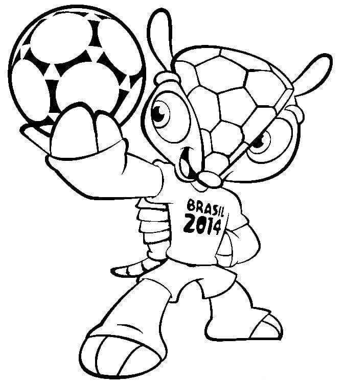 Dibujo de Mascota de Brasil de la Copa Mundial de la Fifa 2014 para Colorear