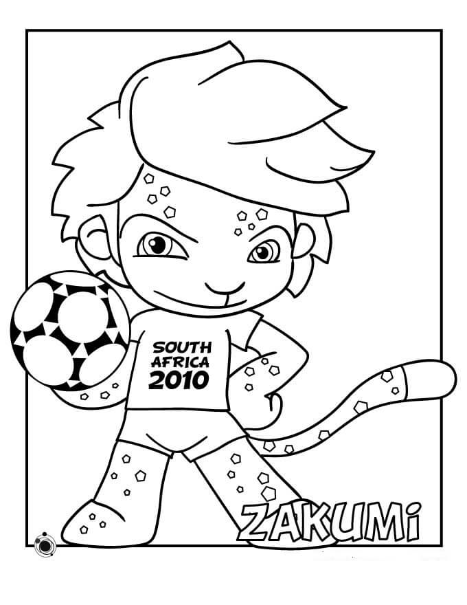 Dibujo de Mascota de la Copa del Mundo 2010 para Colorear