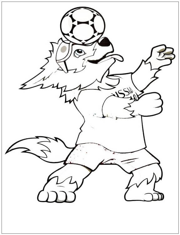Dibujo de Mascota de la Copa del Mundo 2018 para Colorear
