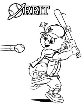 Dibujo de Orbita a la Mascota en Mlb para Colorear