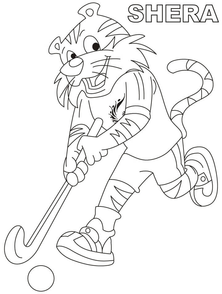 Dibujo de Shera Jugando al Hockey para Colorear
