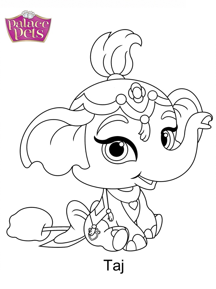 Dibujo de Palace Pets Taj para Colorear
