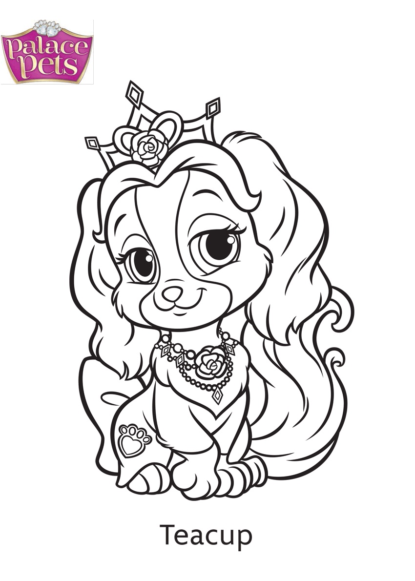 Dibujo de Taza de Te Palace Pets para Colorear