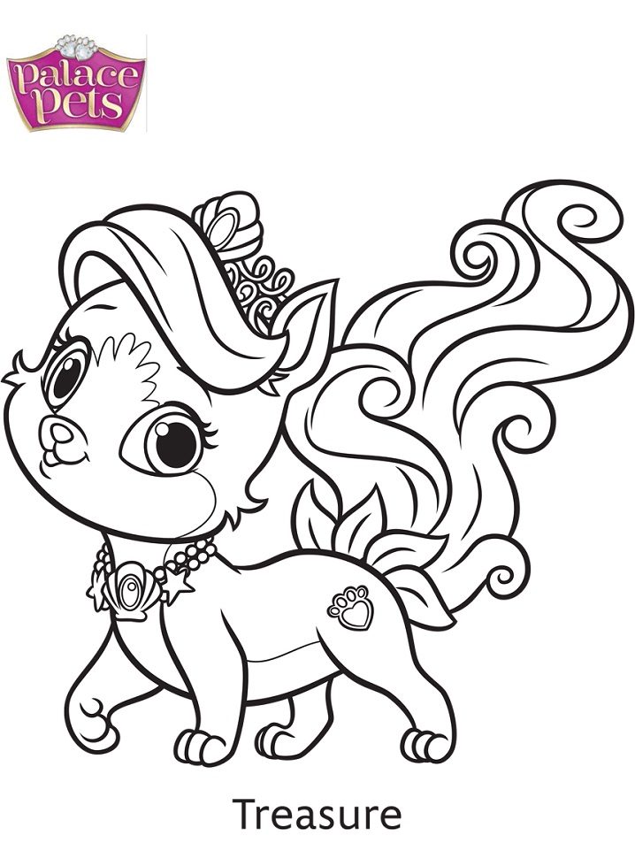 Dibujo de Tesoro de las Mascotas del Palacio para Colorear