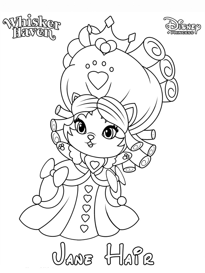 Dibujo de Whisker Haven Jane Princesa de Pelo para Colorear