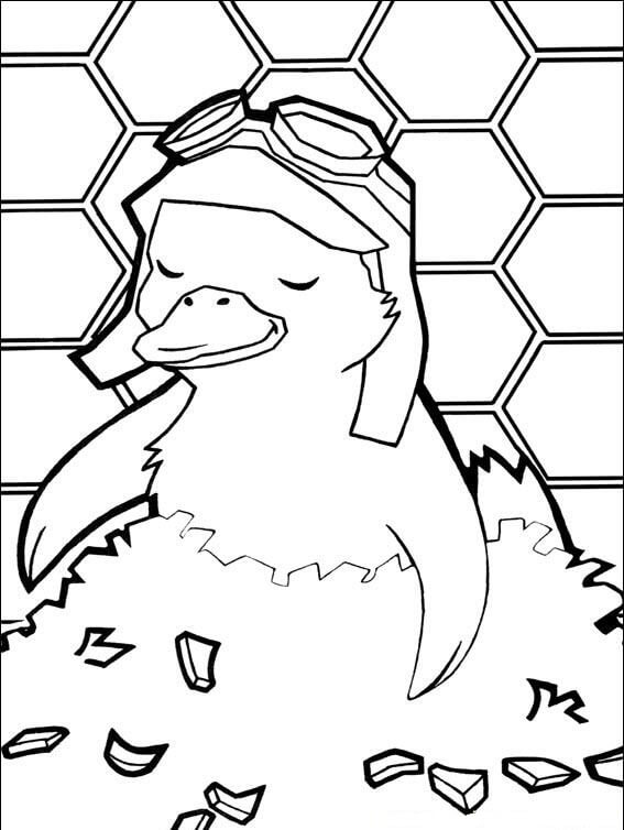 Dibujo de Patito Ming Ming Durmiendo para Colorear