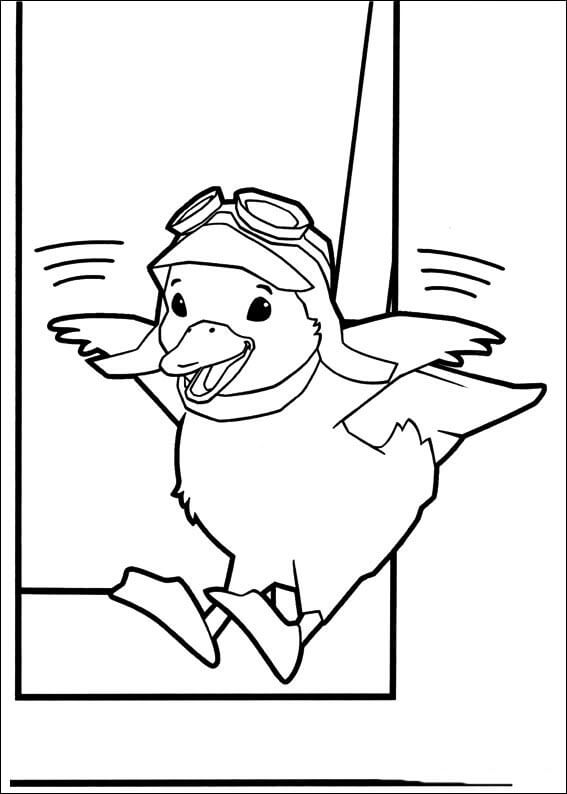 Dibujo de Patito Ming Ming Volando para Colorear