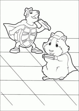 Dibujo de Tuck Tuck y Patito Ming Ming para Colorear