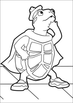 Dibujo de Turtle Tuck Pensando para Colorear