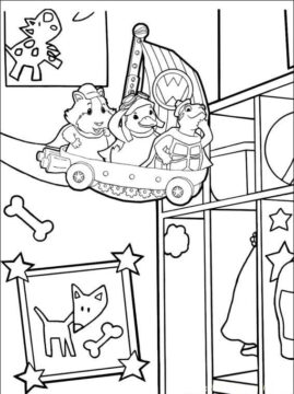 Dibujo de Wonder Pets Volando en Casa para Colorear