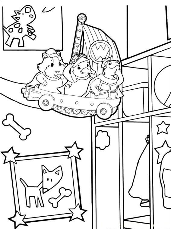 Dibujo de Wonder Pets Volando en Casa para Colorear
