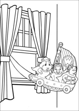 Dibujo de Wonder Pets en el Flyboat Volando para Colorear