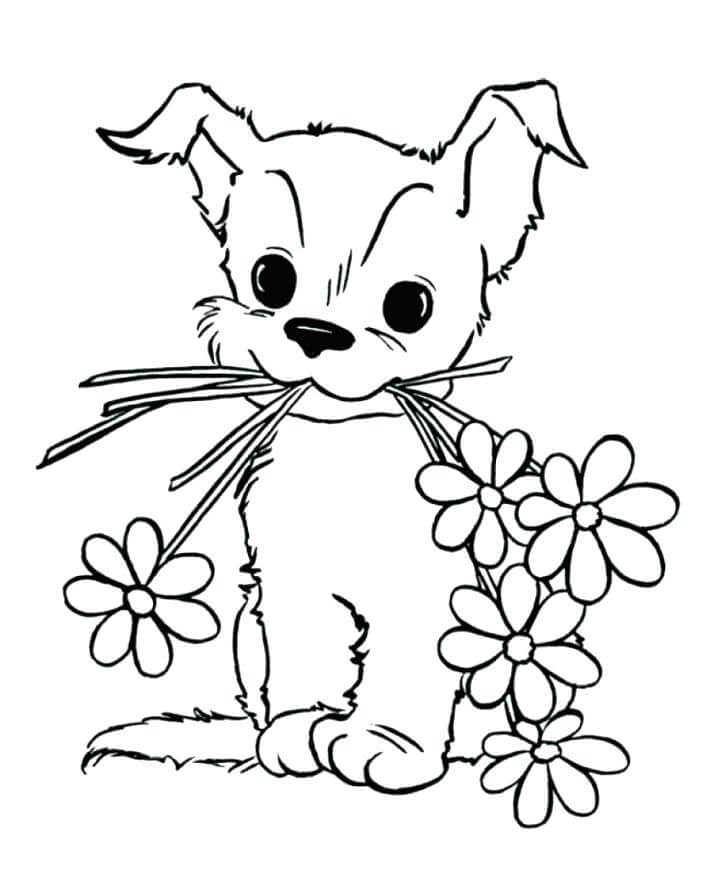 Dibujo de Lindo Perro Mascota para Colorear