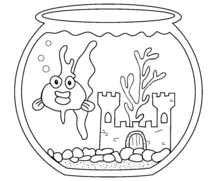 Dibujo de Pez Mascota para Colorear