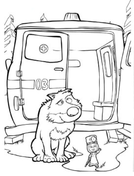 Dibujo de Masha y Lobo para Colorear