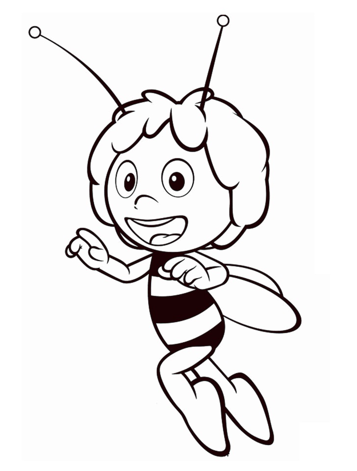 Dibujo de Feliz la Abeja Maya para Colorear