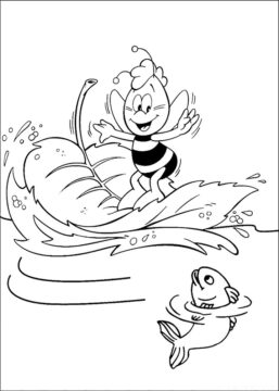 Dibujo de Willi y un Pez para Colorear