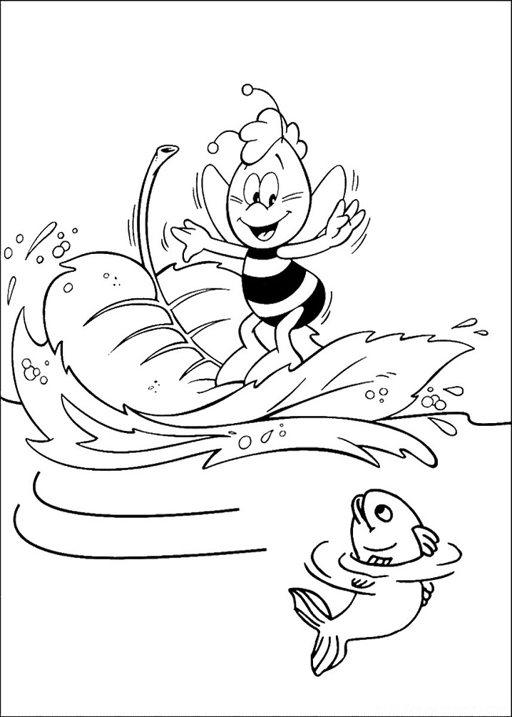 Dibujo de Willi y un Pez para Colorear