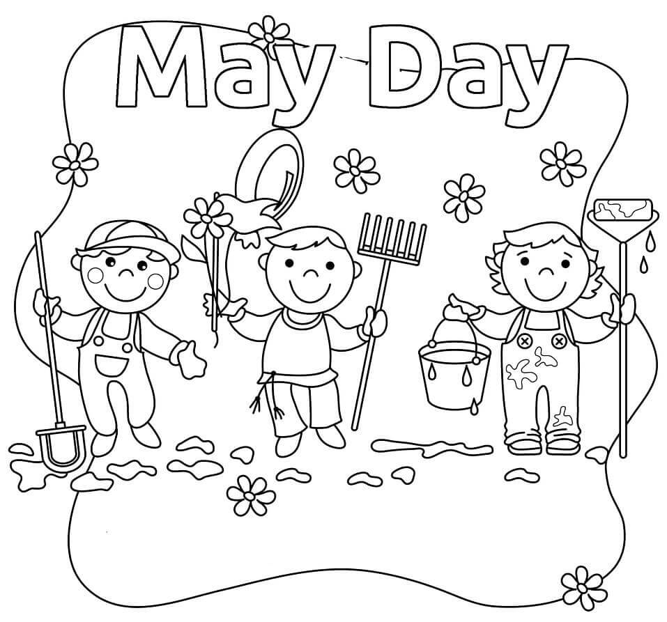 Dibujo de 3 de Mayo para Colorear