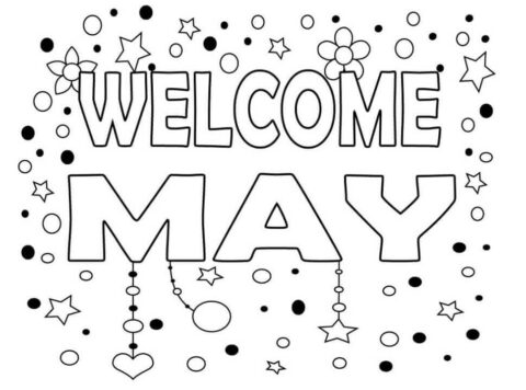 Dibujo de Bienvenido Mayo para Colorear