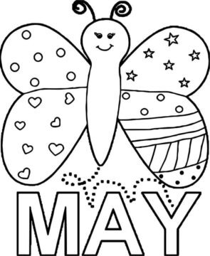 Dibujo de Mariposa de Mayo para Colorear
