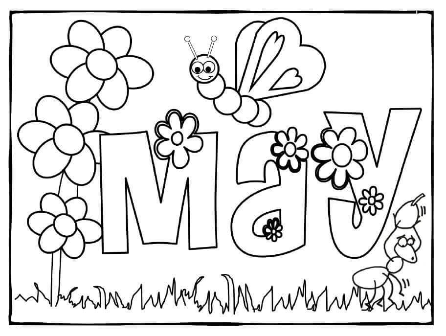 Dibujo de Puede Abeja y Flor para Colorear