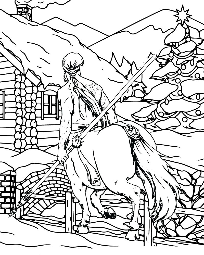 Dibujo de Centaur Dungeons And Dragons Coloring Page para Colorear