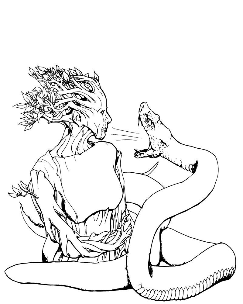 Dibujo de Dryad Dungeons And Dragons Coloring Pages para Colorear