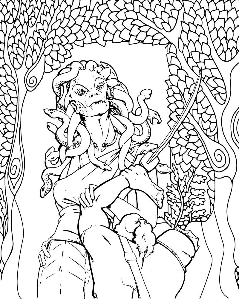 Dibujo de Medusa Dungeons And Dragons Coloring Pages para Colorear