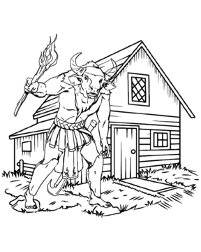 Dibujo de Minotaurs Dungeons And Dragons Coloring Page para Colorear