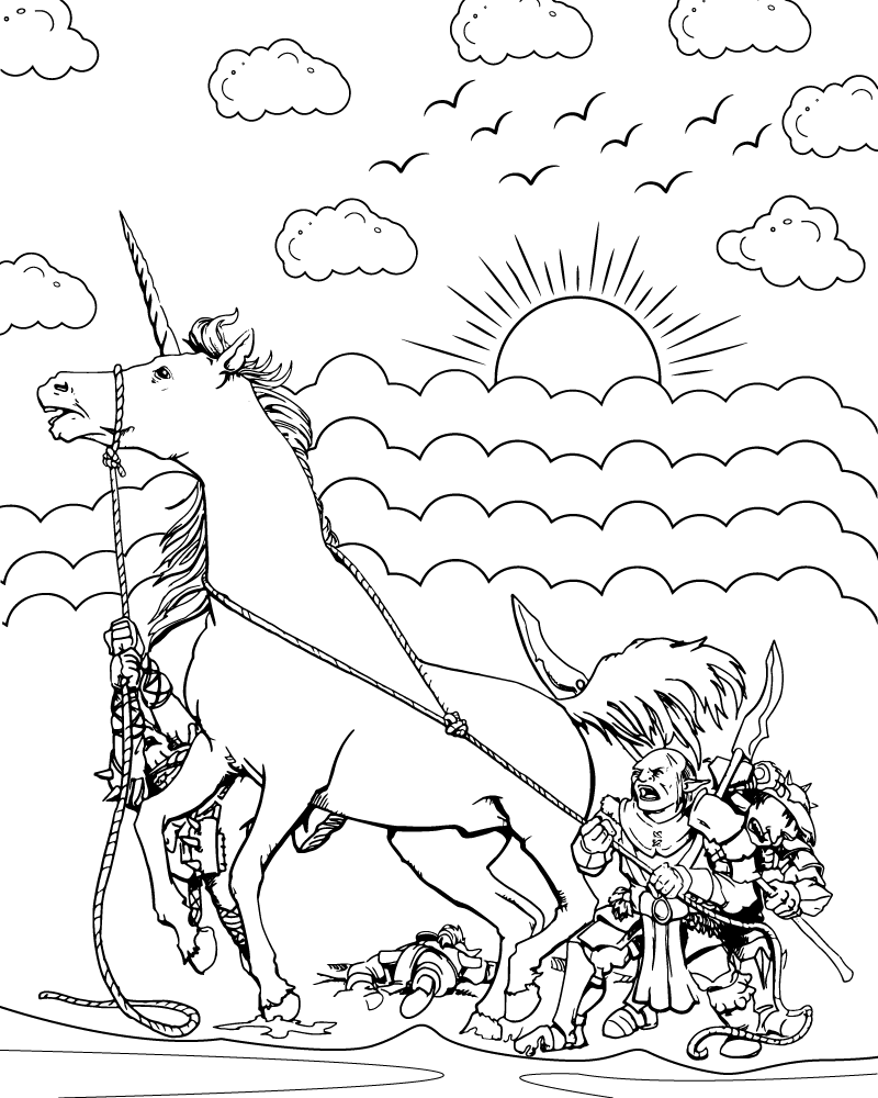 Dibujo de Unicorn Dungeons And Dragons Coloring Pages para Colorear